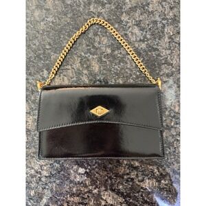 Metier 'Roma' Mini Glossy Calfskin Black Shiny Leather Bag $2450  Clutch